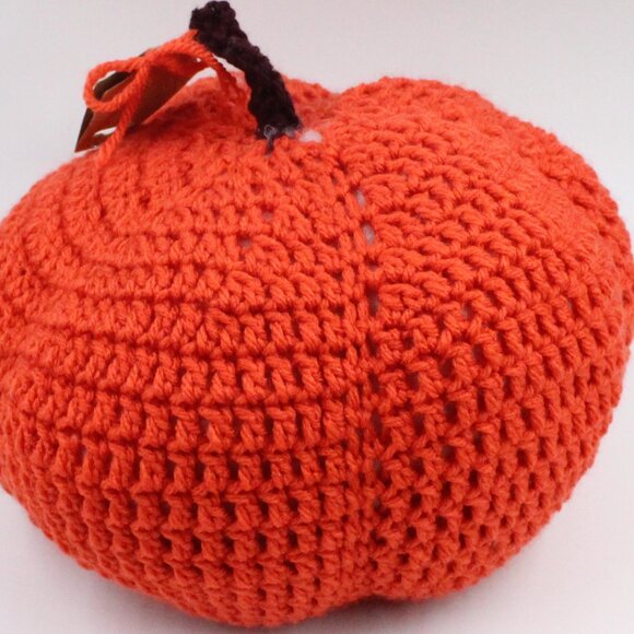 Handmade Crochet Acrylic Amigurumi Pumpkin Medium - Picture 3 of 4